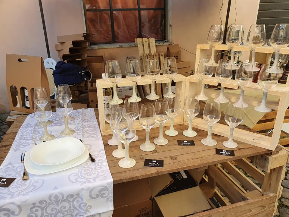 Calici da vino con gambo in ceramica - Misca Gioielli